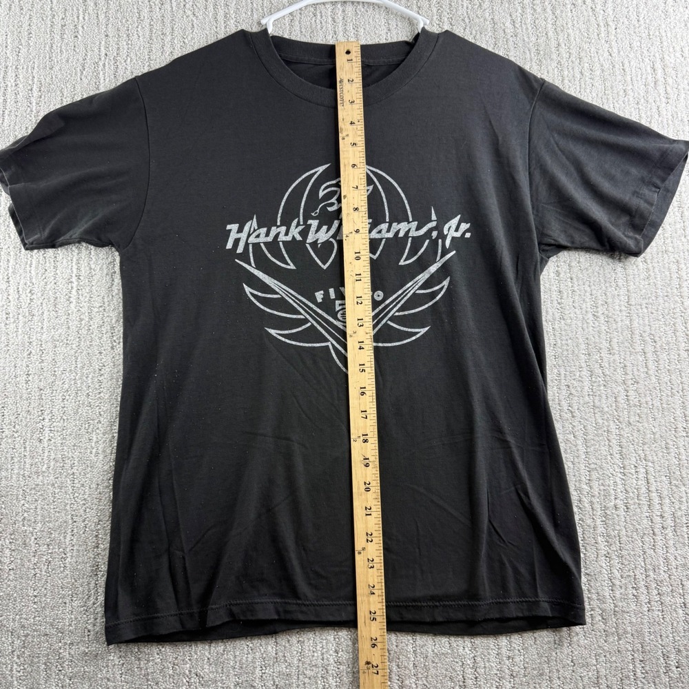 Sportswear Hank Williams Jr Five-O Tour T-Shirt Mens Size L Black Vintage 1985 - Picture 6 of 7